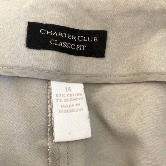 Charter Club Classic Fit Womens Pants Size 14 Gray Cotton Blend Side Zip - Picture 2 of 10